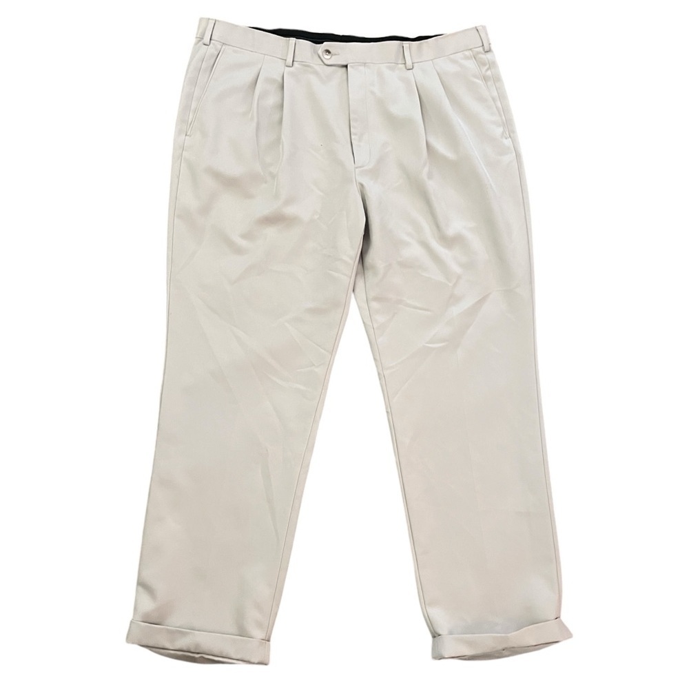 Roundtree & Yorke TravelSmart Chino Pants Stone Khaki Beige 42x30